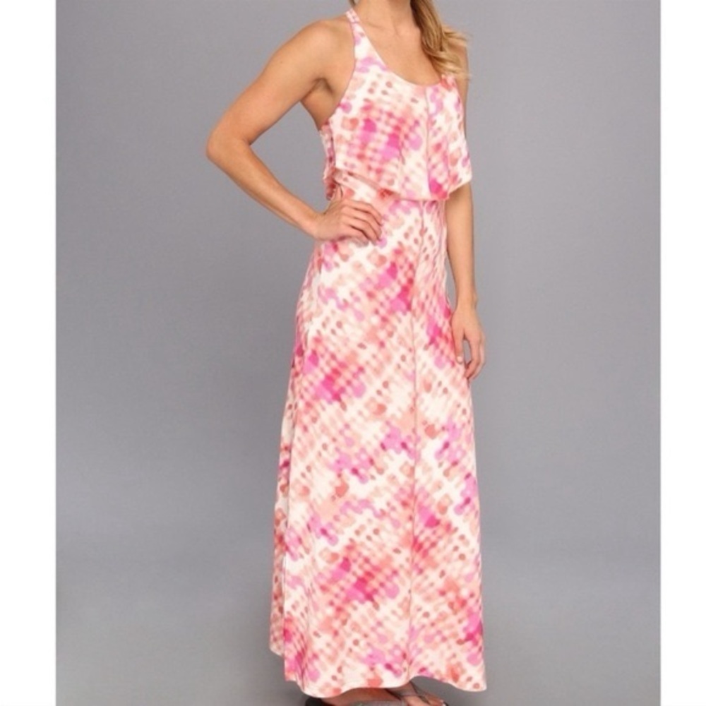 Patagonia Pink and White Sleeveless Maxi Dress